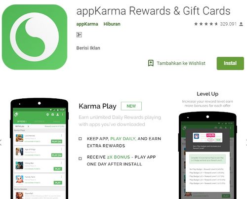 Kode Voucher Google Play Gratis dari Appkarma