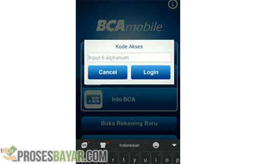 1 Buka aplikasi Mobile Banking BCA dan login menggunakan kode akses M Banking BCA